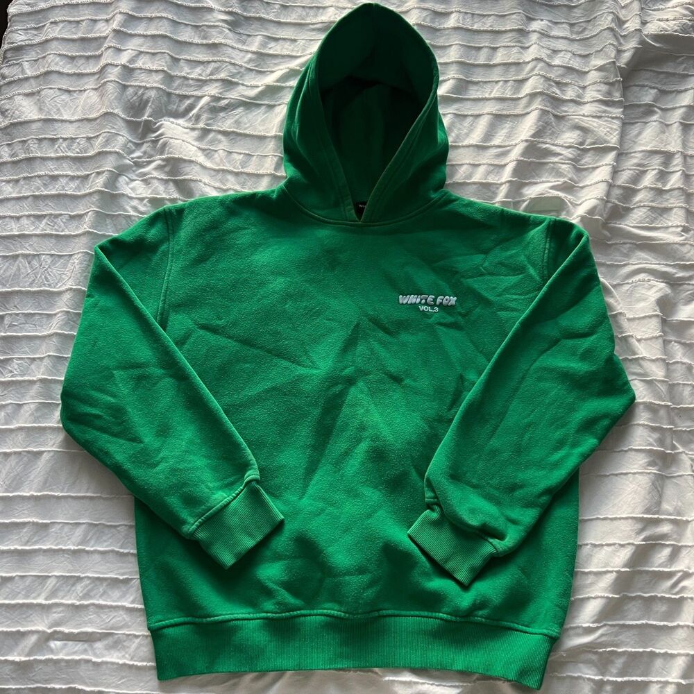 White Fox Boutique Offstage Hoodie Vol.3 Green M/L Womens Oversized Puff Print - Picture 1 of 6